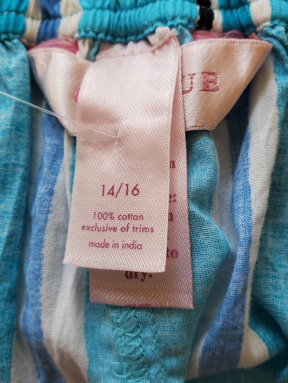 Cacique Blue Multi-Stripe PJ Bottoms.  Size 14/16 - Picture 6 of 6